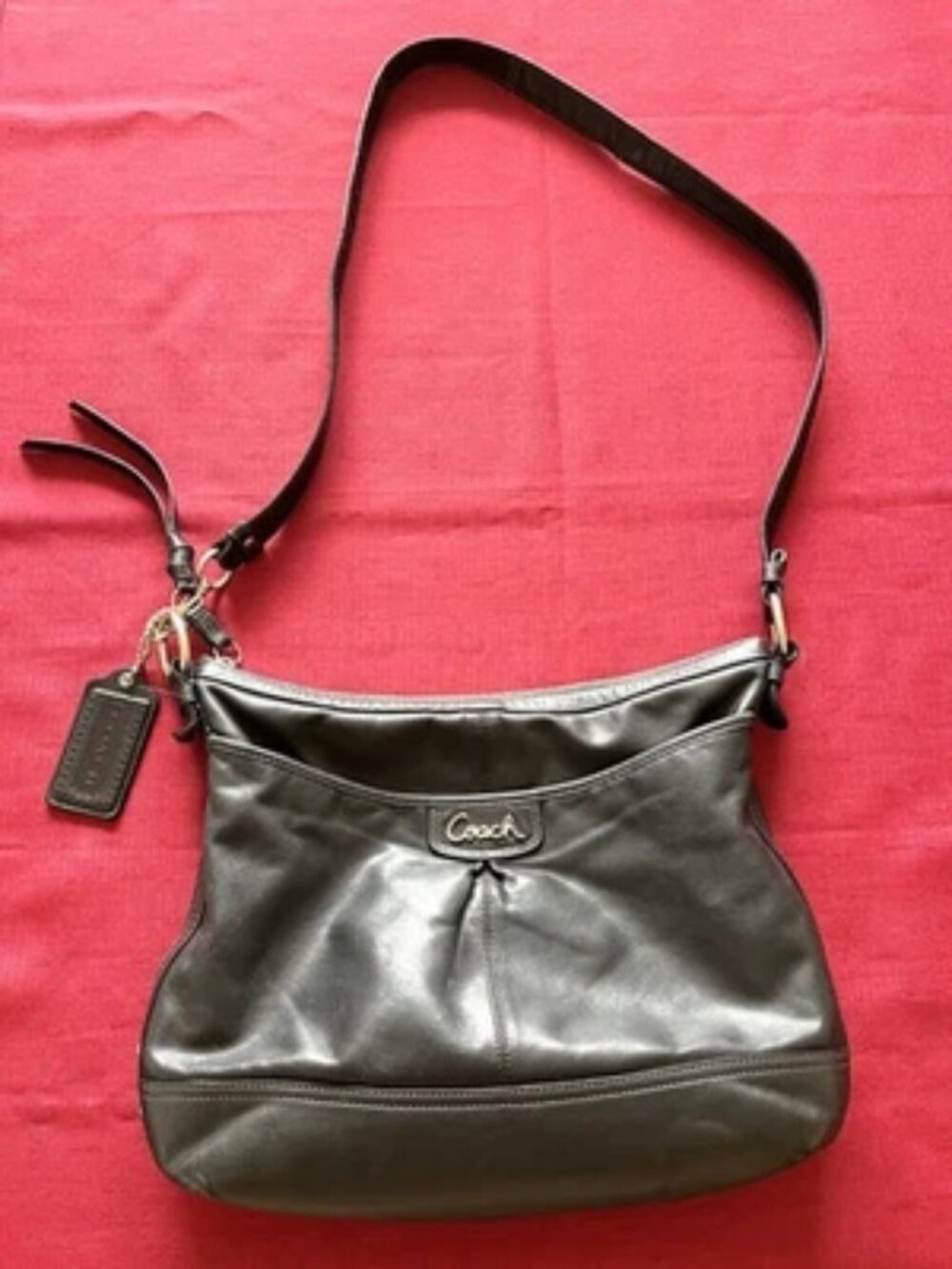 Coach Park Leather North/South Duffle Black Bag